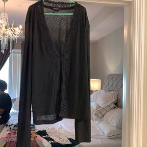 Sheer black top ties in front